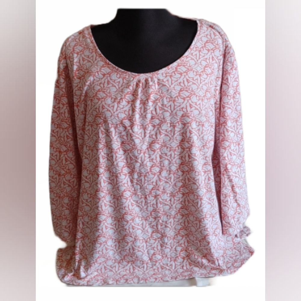 KENETH TOO ORANGE & WHITE TOP SZ XL